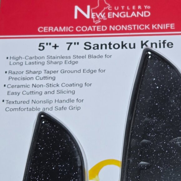 New England Santoku Ceramic Coated Non-stick Knives 5” and 7” - Picture 5 of 7